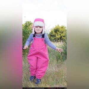 BNIB Jan and Jul Puddle-Dry Waterproof Bib Pants in watermelon pink